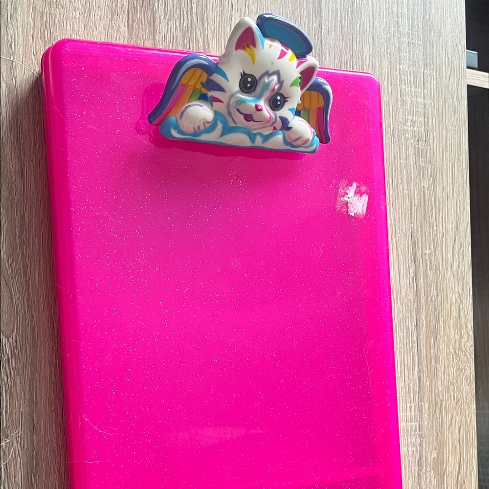 Lisa Frank Pink Glitter Clipboard and Supplies Storage